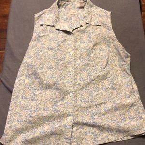 Flowered L.L. Bean sleeveless shirt